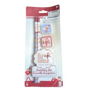 BN Elf On The Shelf Stationary Set Christmas #2 HB Lead Pencils&Erasers